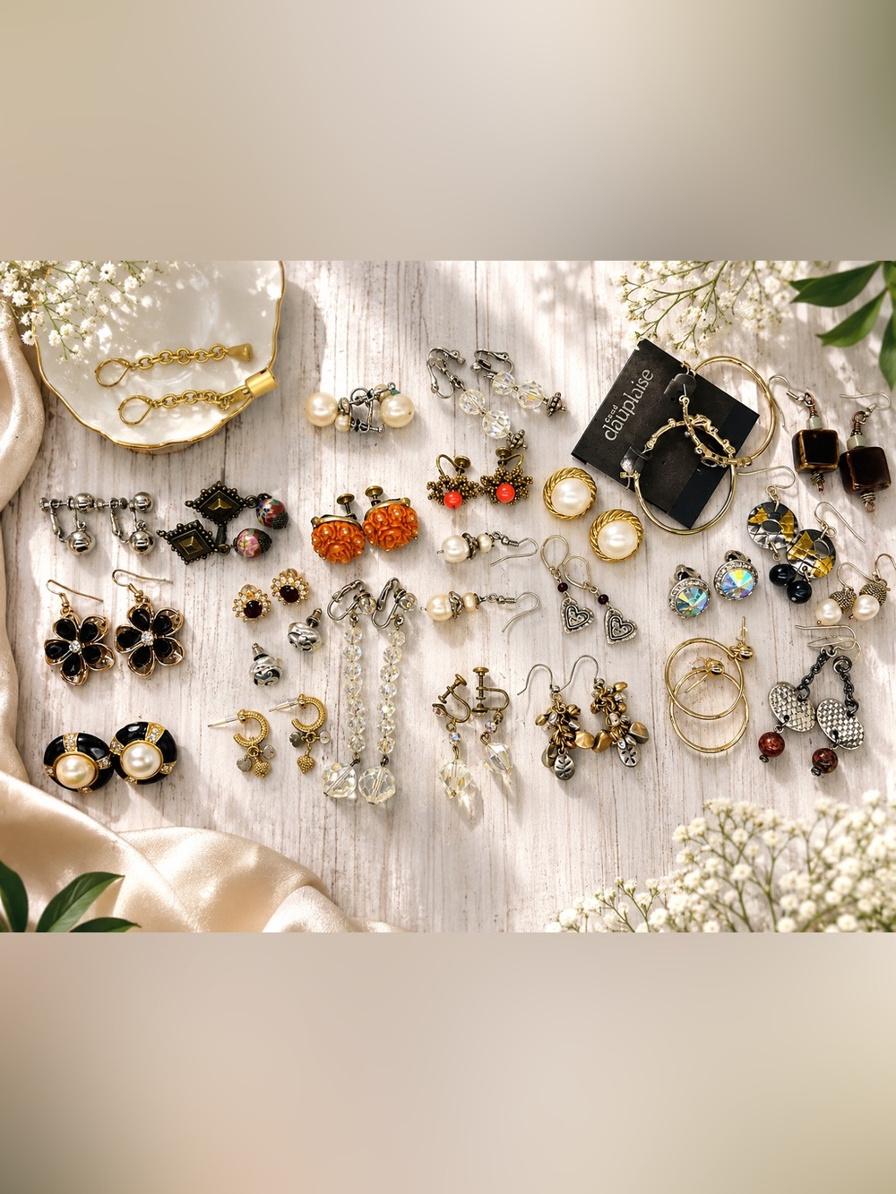 502. Resale Lot 25 PR earrings post- cracks, clipon, posts, hooks